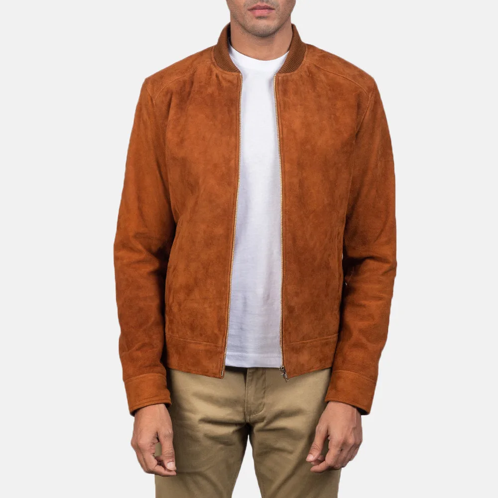 Blain Mocha Suede Bomber Jacket - Image 4