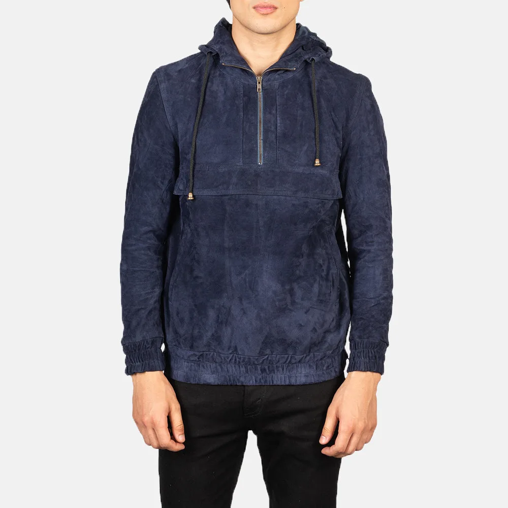 Moulder Hooded Black Leather Jacket - Image 5