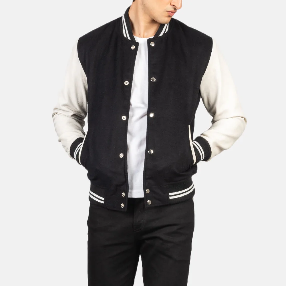Vaxton Black Hybrid Varsity Jacket - Image 5